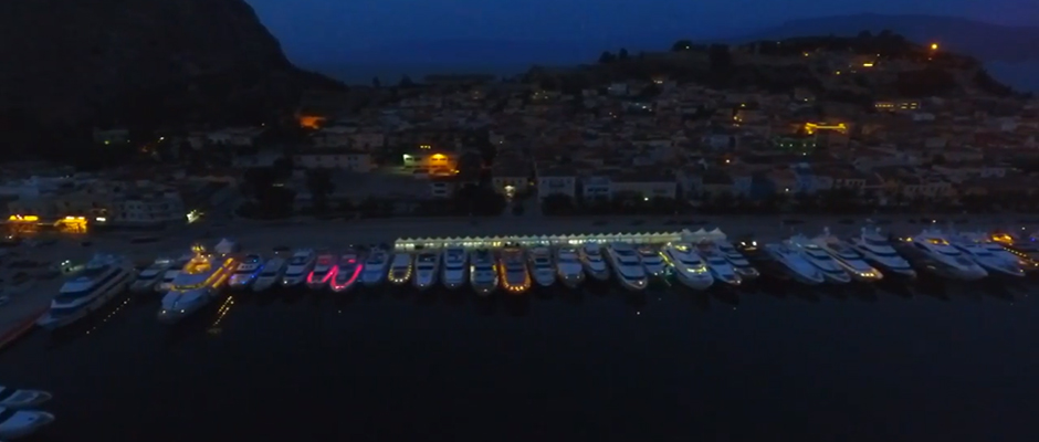 Ναύπλιο drone νύχτα έκθεση σκαφών