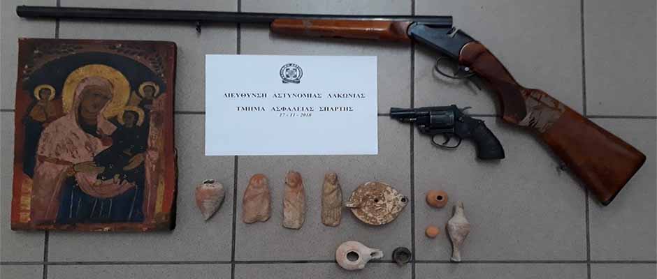 Συνελήφθη ένα άτομο για κατοχή αρχαίων αντικειμένων στη Λακωνία