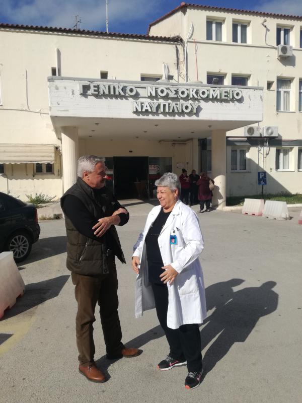 Επίσκεψη Μανιάτη στα νοσοκομεία της Αργολίδας