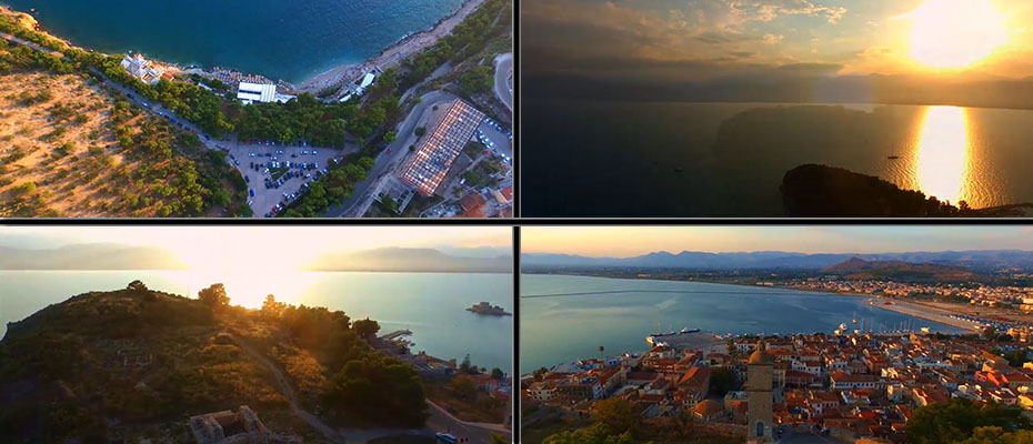 Ιπτάμενη βόλτα στο Ναύπλιο με γοητευτικό ηλιοβασίλεμα