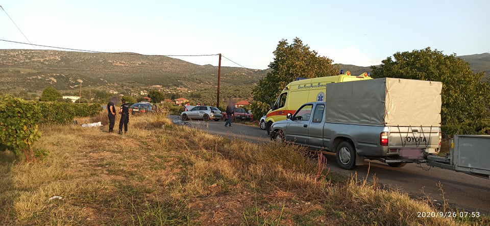 Τροχαίο δυστύχημα στον Επαρχιακό δρόμο Νεμέας- Αηδονίων